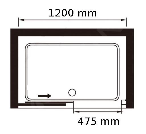 Lansanit LitIN Vati - Douche Schuifdeur 1200 Mm, Glanzend Aluminium/helder Glas SR12-6-190-C - Afbeelding 2