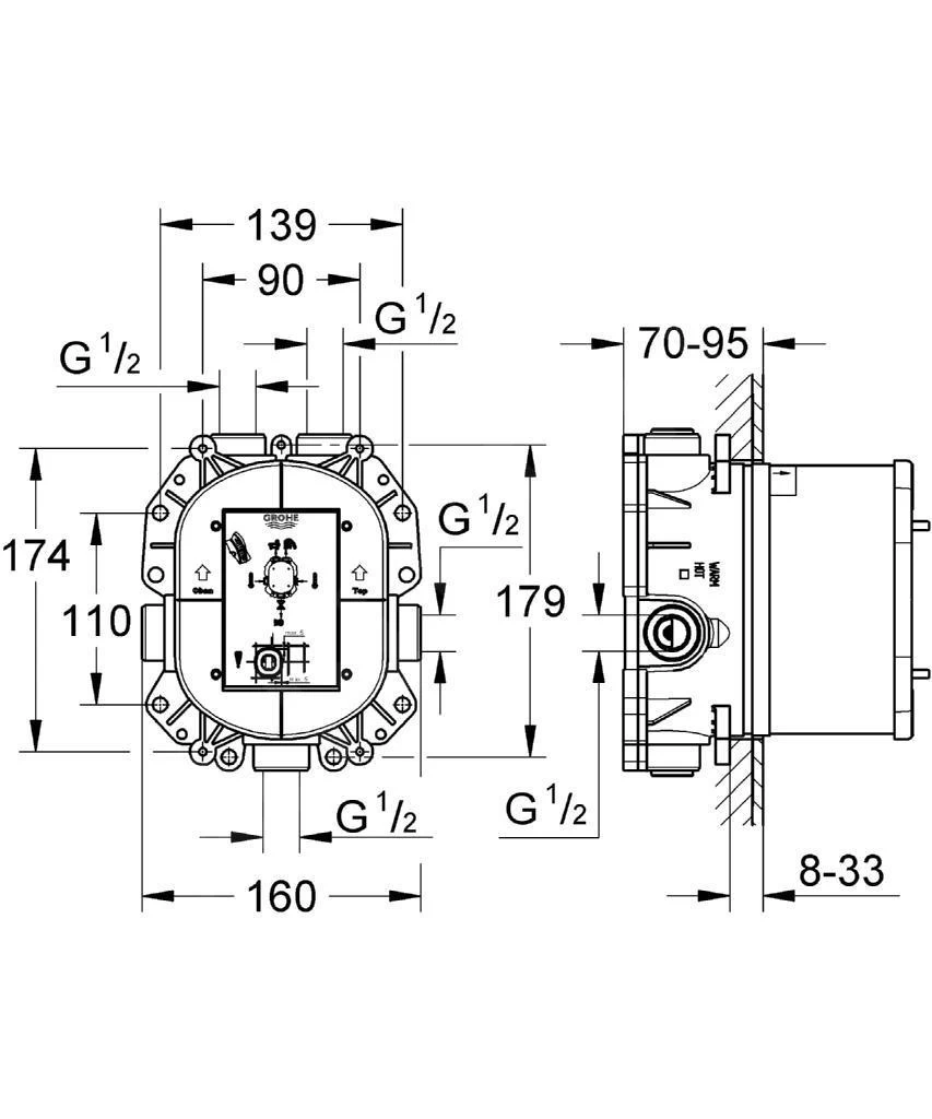 Grohe Rapido - Rapido T - Basisgarnituur Voor Inbouw Thermostaat 35500000 - Afbeelding 2