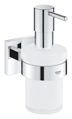Grohe QuickFix Start Cube - Beker Met Houder, Voor Tandenborstel En Tandpasta, Glas/chroom 41098000