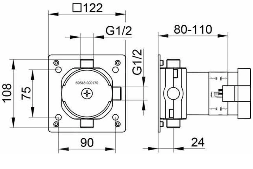 Keuco Toebehoren - Inbouwdeel DN15 59548000170 - Afbeelding 2