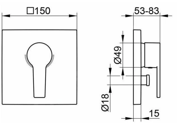 Keuco Edition 11 - Inbouw Badmengkraan, 2-weg, Chroom 51172010182 - Afbeelding 2