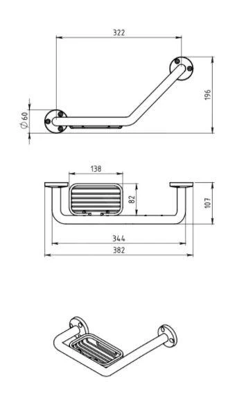 Novaservis Metalia 1 - Badgreep Met Draadzeephouder, Chroom 6165,0 - Afbeelding 2