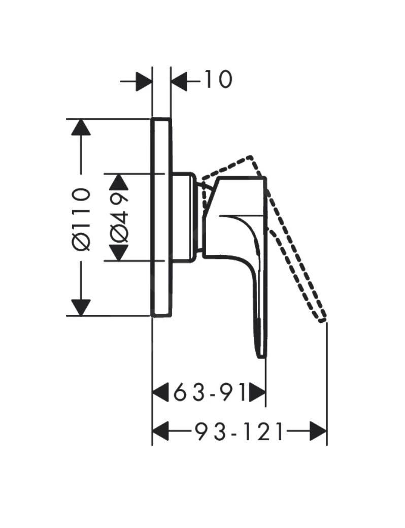 Hansgrohe Rebris S - Inbouw Douchekraan, Met Inbouwdeel, Chroom 72648000 - Afbeelding 2