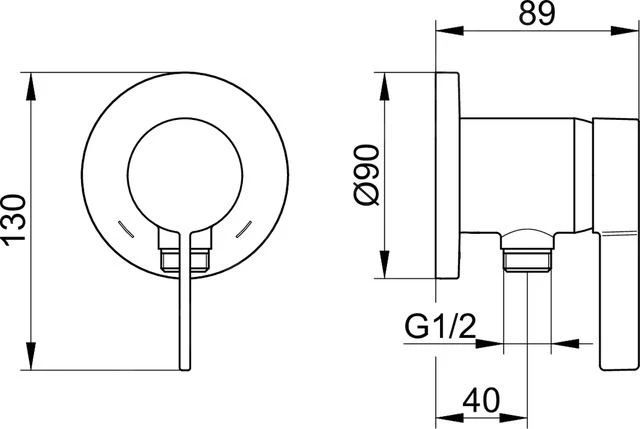 Keuco IXMO - 1-hendel Mengkraan Met Slangaansluiting Inbouw, Mat Zwart 59552379501 - Afbeelding 2