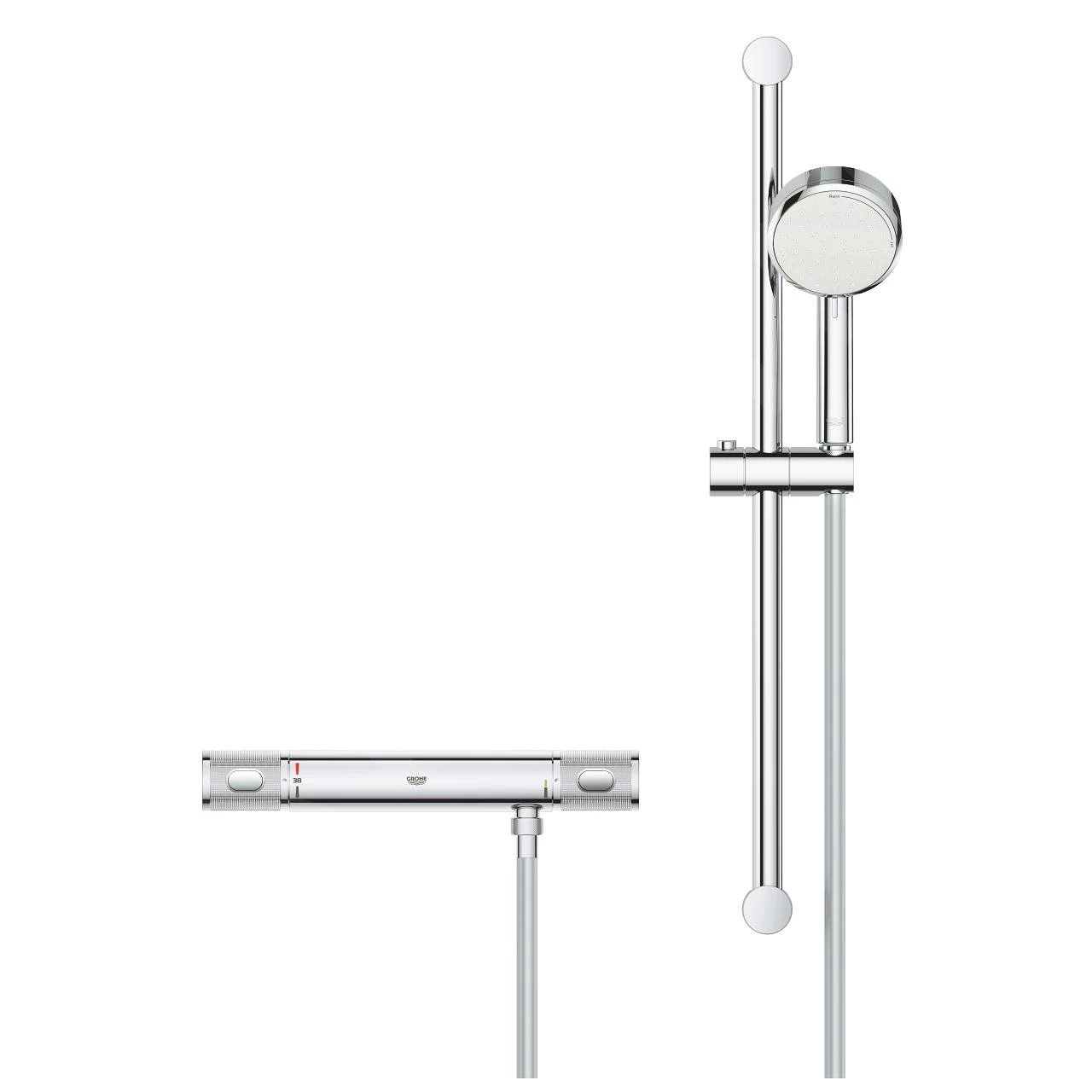 Grohe Grohtherm 1000 Performance - Douchekraan Met Thermostaat Opbouw, 2 Jets, Chroom 34785000 - Afbeelding 4