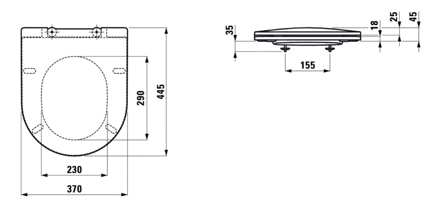 Laufen Pro - Wc-bril Slim, SoftClose, Wit H8989660000001 - Afbeelding 2
