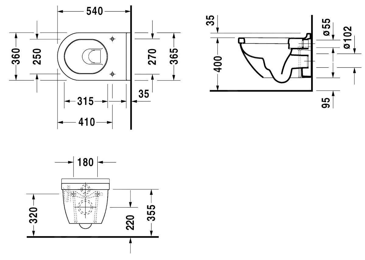 Duravit Starck 3 - Wandcloset, Softclose Zitting, Alpine Wit 42250900A1 - Afbeelding 2