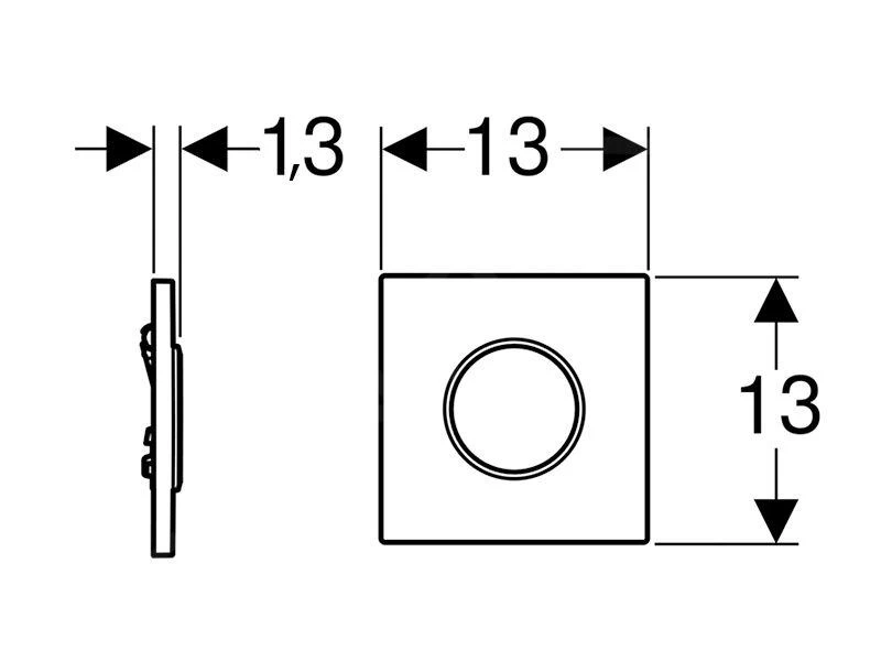 Geberit Spoelsystemen - Urinoirstuursysteem Met Pneumatische Spoelactivering, Bedieningsplaat Type 10, Zwart/chroom 116.015.KM.1 - Afbeelding 2