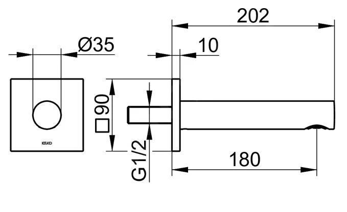 Keuco IXMO - Baduitloop, Chroom 59545010102 - Afbeelding 2