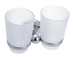 Novaservis Metalia 1 - Dubbele Glazen Houder, Chroom/glas 6157,0