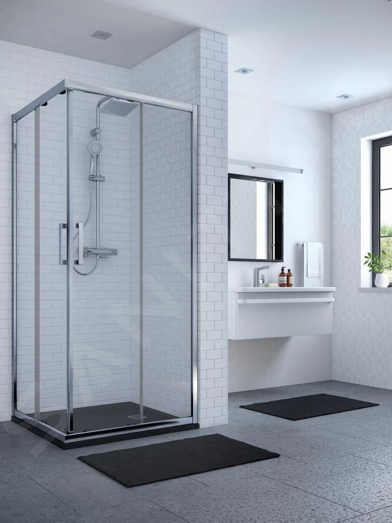 Ideal Standard Connect 2 - Schuifdeur, 2-delig, 900 Mm, Silver Bright/helder Glas K9261EO - Afbeelding 3