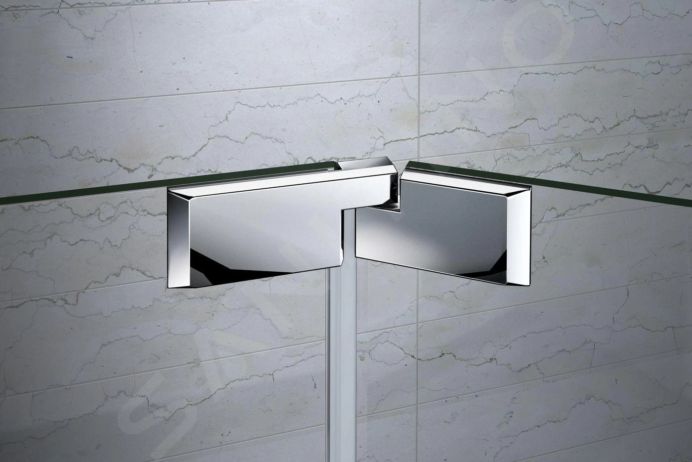 Lansanit LitLUX Brix - Pendel Douchedeur 1000 Mm, Rechts, Glanzend Aluminium/helder Glas H2Y-10R - Afbeelding 5