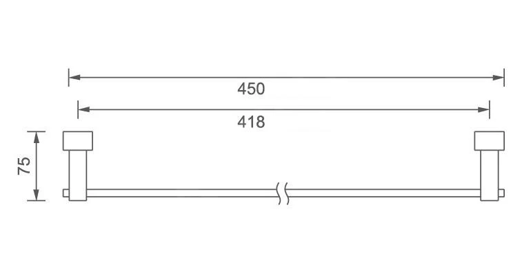 Novaservis Titania Anet - Handdoekhouder, Lengte 450 Mm, Chroom 66327,0 - Afbeelding 2