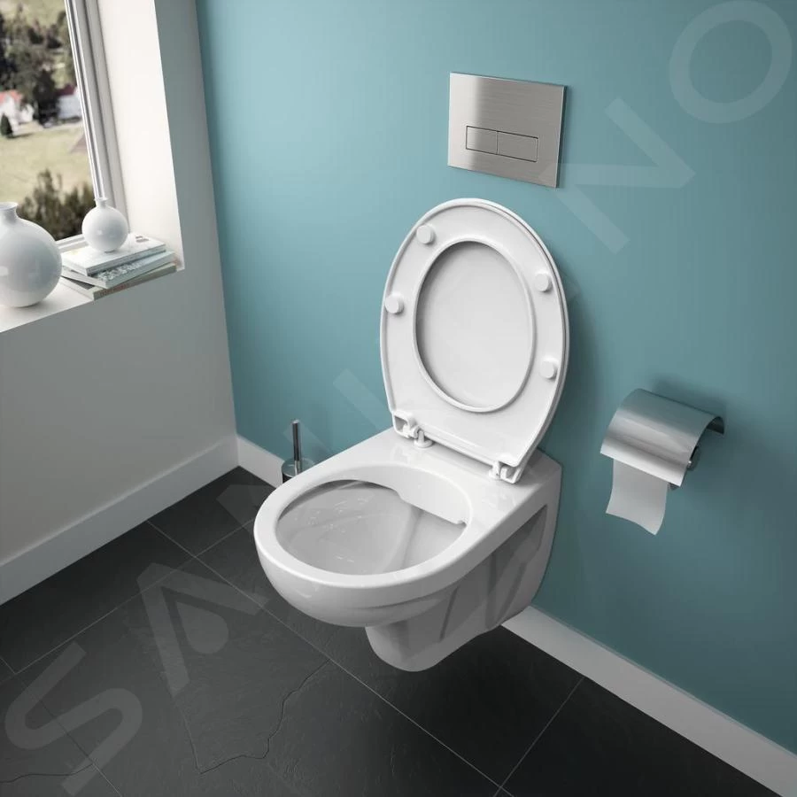 Ideal Standard ProSys - Toiletset- Inbouwreservoir, Closet, WC-zitting Eurovit, Oleas M1 Bedieningsplaat, Rimless, SoftClose, Wit ProSys120M SP52 - Afbeelding 8