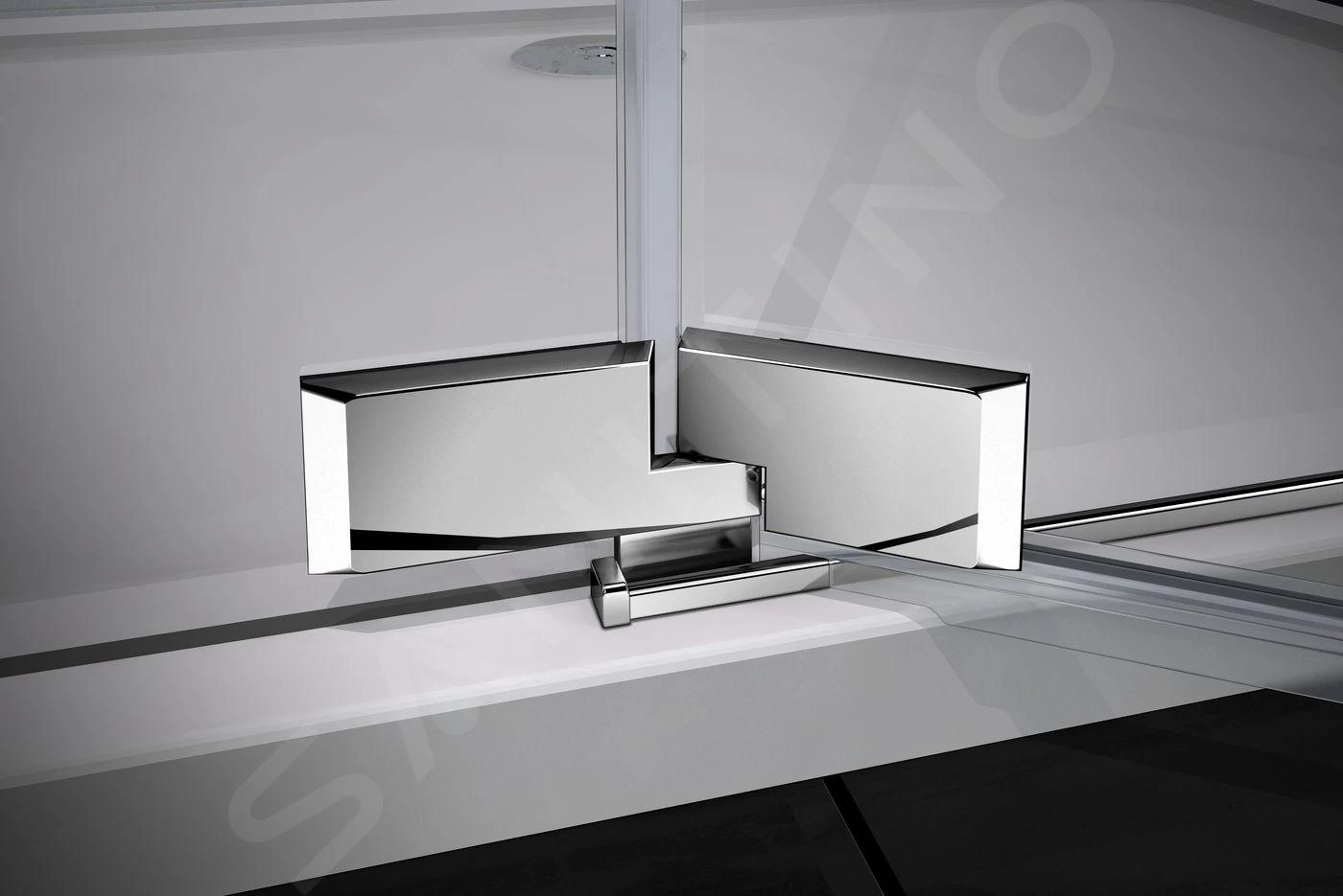 Lansanit LitLUX Brix - Pendel Douchedeur 1000 Mm, Rechts, Glanzend Aluminium/helder Glas H2Y-10R - Afbeelding 4