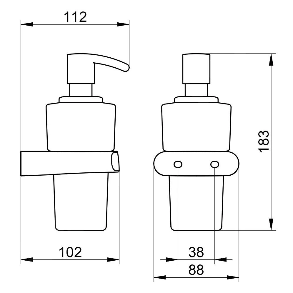 Keuco Elegance - Zeepdispenser Met Houder, 220 Ml, Mat Glas/chroom 11653019000 - Afbeelding 2