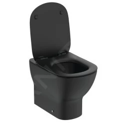 Ideal Standard Tesi - Staand Toilet Met Soft-Close Wc Bril, Horizontale Afvoer, AquaBlade, Zwart T3536V3