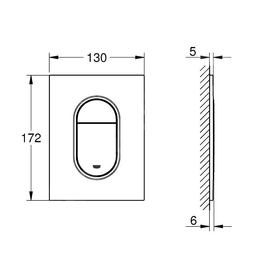 Grohe Arena Cosmopolitan S - Bedieningsplaat, Geborsteld Cool Sunrise 37624GN0 - Afbeelding 2