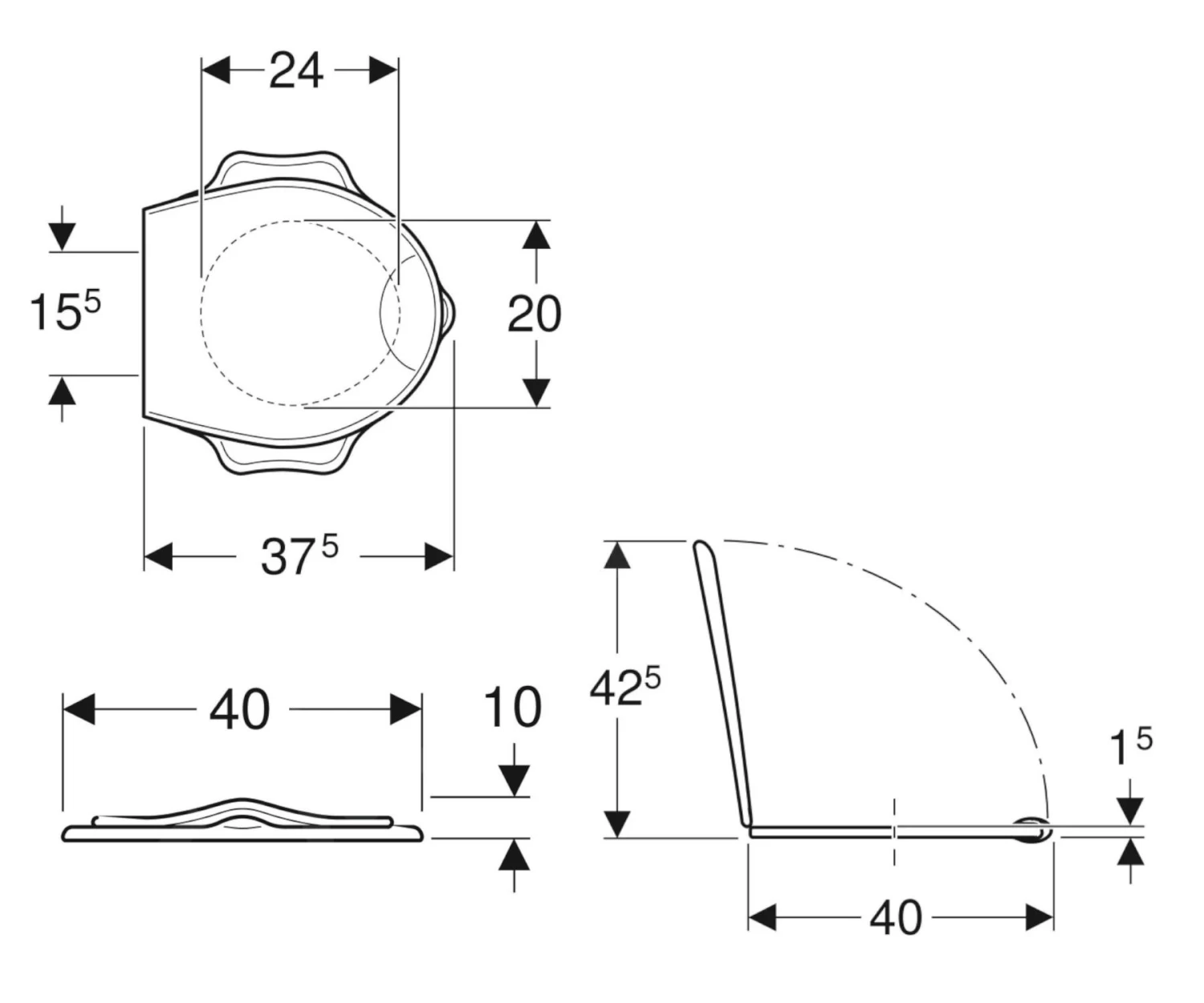 Geberit Bambini - Kinder Wc Bril Met Ondersteunende Functie, Softclose, Wit 573365000 - Afbeelding 2