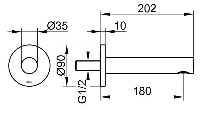 Keuco IXMO - Baduitloop, Chroom 59545010101 - Afbeelding 2