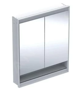 Geberit ONE - Spiegelkast Met LED-verlichting, 750x900x150 Mm, 2 Deuren, Met Nis, Inbouw, Wit 505.822.00.2