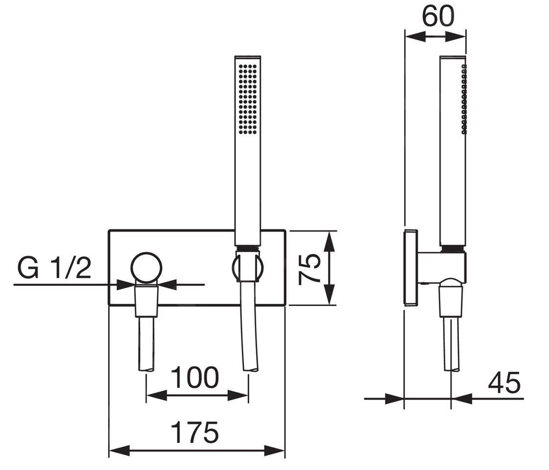Hansa Living - Set Met Handdouche, Douchehouder En Doucheslang, Inbouw, Chroom 44430100 - Afbeelding 2
