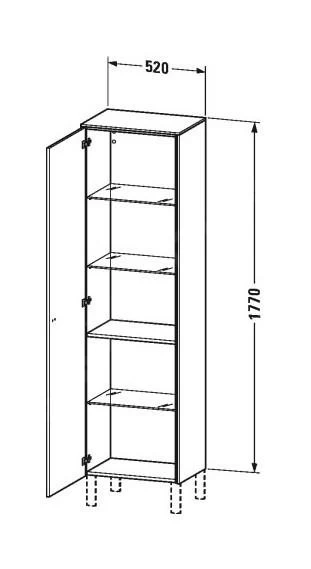 Duravit Brioso - Hoge Kast 1770x520x360 Mm, Rechts, Glanzend Wit BR1331R2222 - Afbeelding 2