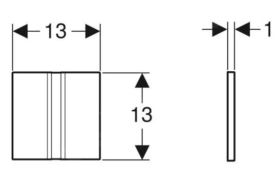 Geberit Spoelsystemen - Urinoirstuursysteem Met Pneumatische Spoelactivering, Bedieningsplaat Type 01, Chroom 116.011.21.5 - Afbeelding 2