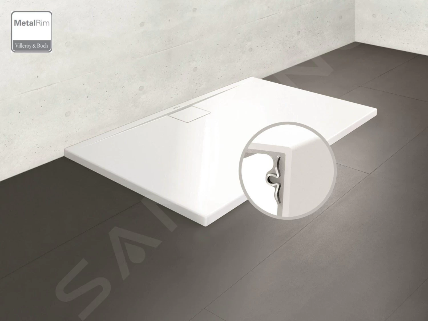 Villeroy & Boch Architectura MetalRim - Douchebak, 800x900 Mm, VilboGrip, Alpine Wit UDA9080ARA215GV-01 - Afbeelding 5